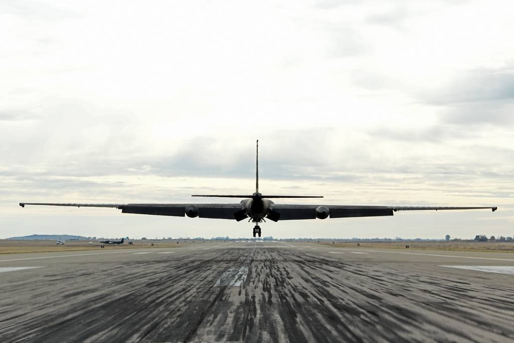 A U-2 Dragon Lady assigned prepares to land at Beale Air Force Base, California, in 2020. The flight marked a major leap forward, as artificial intelligence took flight aboard a military aircraft.