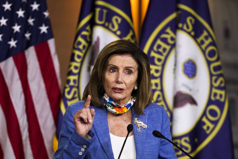 House Speaker Nancy Pelosi of Calif., speaks during a news conference on Capitol Hill on July 2, 2020, in Washington.