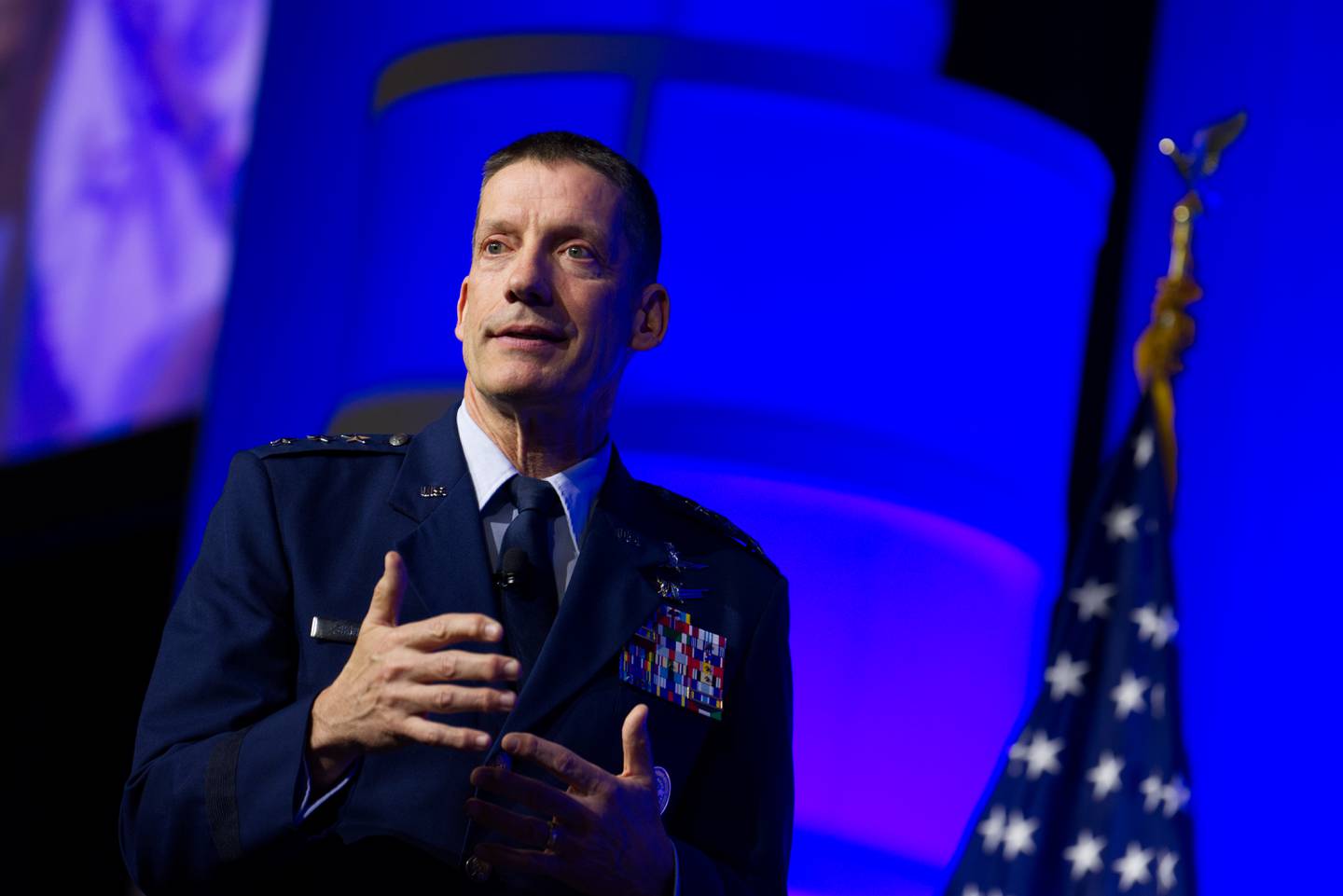 Defense Information Systems Agency Director Lt. Gen. Robert Skinner speaks at the AFCEA TechNet Cyber conference in Baltimore, Maryland, on May 2, 2023. (Colin Demarest/C4ISRNET)