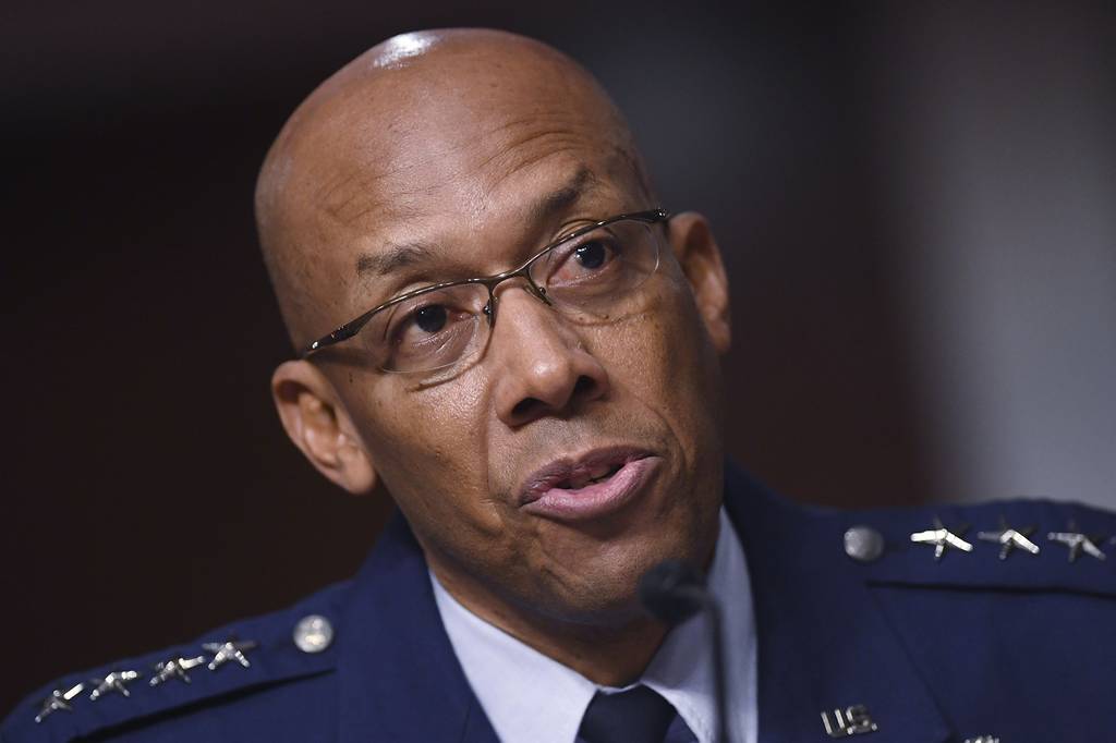 Gen. Charles Q. Brown Jr., nominated for reappointment to the grade of general and to chief of staff of the U.S. Air Force, testifies during a Senate Armed Services Committee nominations hearing on Capitol Hill in Washington